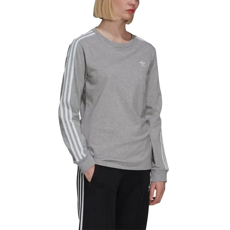 adidas h33570 women 3 stripes t shirt crew neck long sleeve tee4