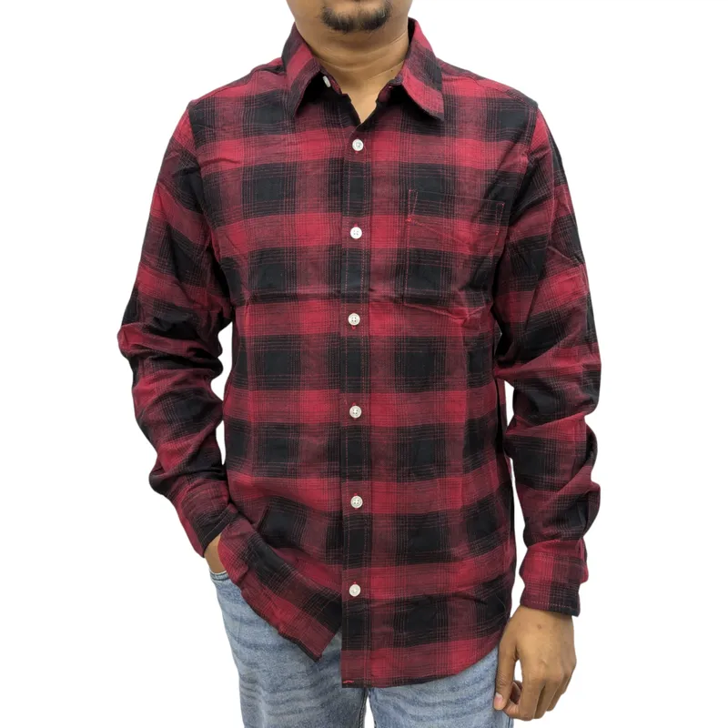 regatta mens lumberjack flannel check shirt red and black4