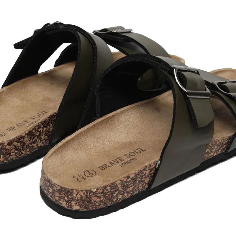 brave soul mens sandals beach pool sliders summer flip flops khaki4