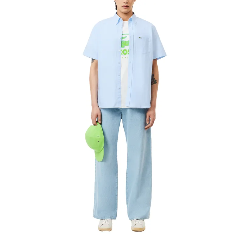 lacoste ch4976 mens oxford shirt short sleeve regular fit top4