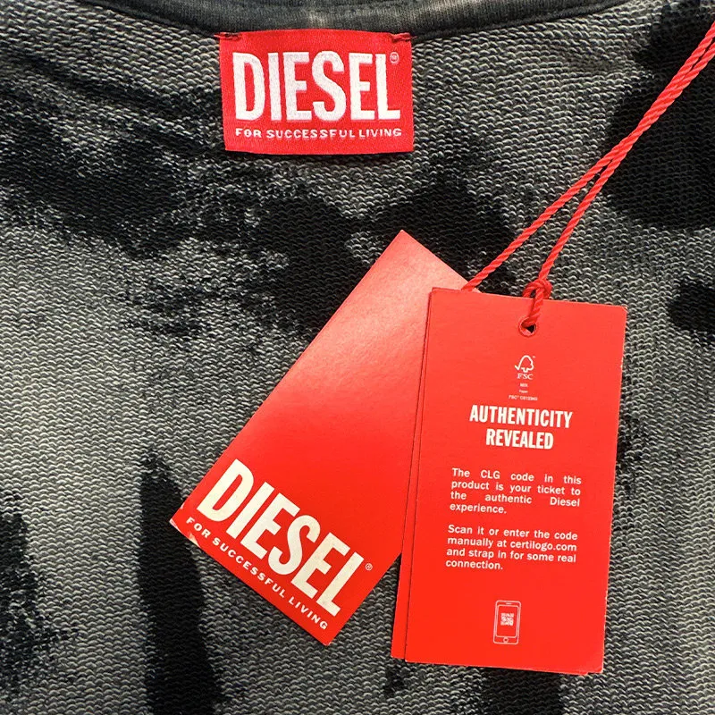 diesel smart unisex kids boys pullover hoodie crew neck black4