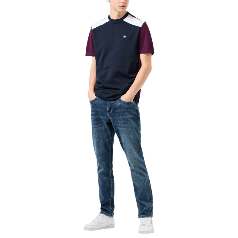 weekend offender mens t shirts lederle retro panelled regular fit4