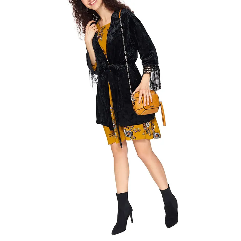 brave soul tess womens kimono cardigan v neck open front black4