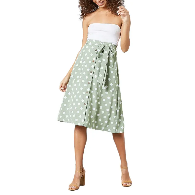 brave soul mora womens midi skirts stretch light green4