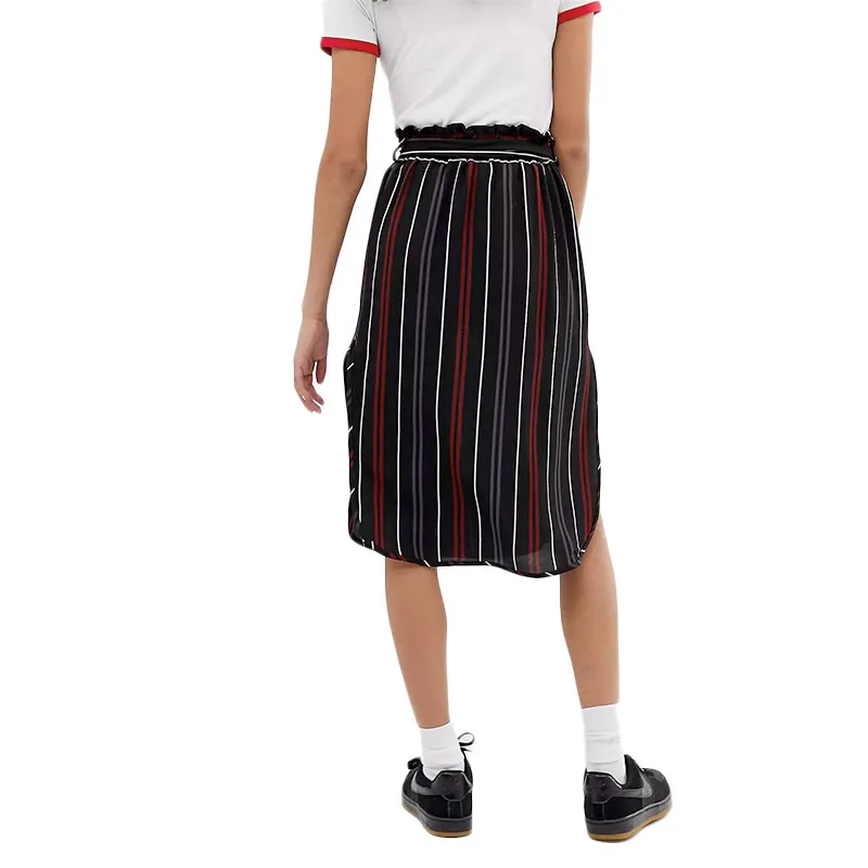 brave soul vixen womens midi skirts striped mid rise black4
