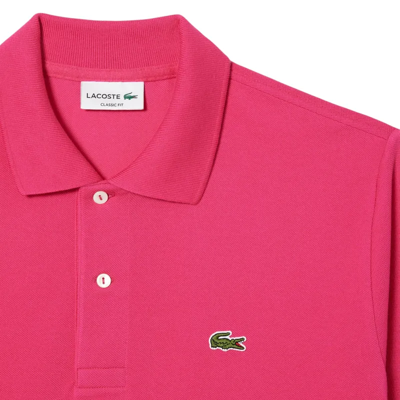 lacoste l1212 mens polo t shirts classic fit short sleeve rose4