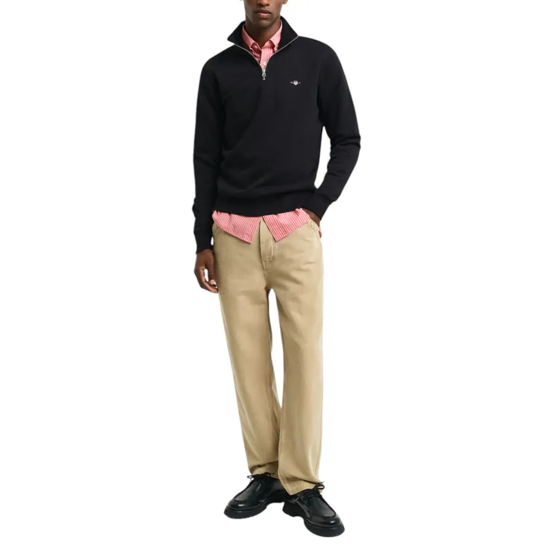 gant mens sweatshirt embroidered shield half zip pullover winter jumper black5