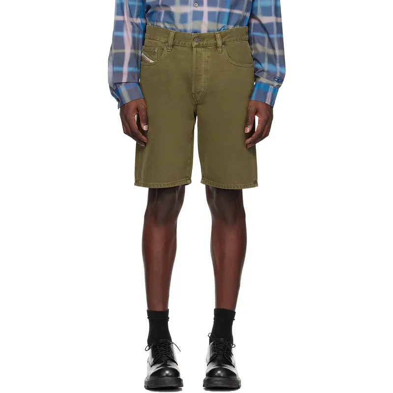 diesel regular-short mens denim shorts casual summer beachwear olive5