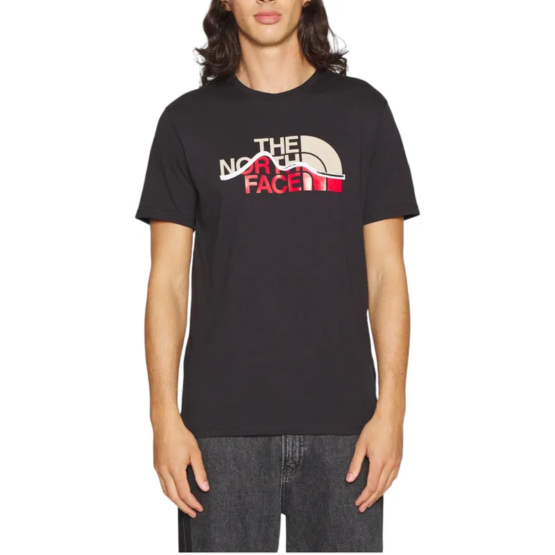 the north face mens t shirts ss mountain line tee black5