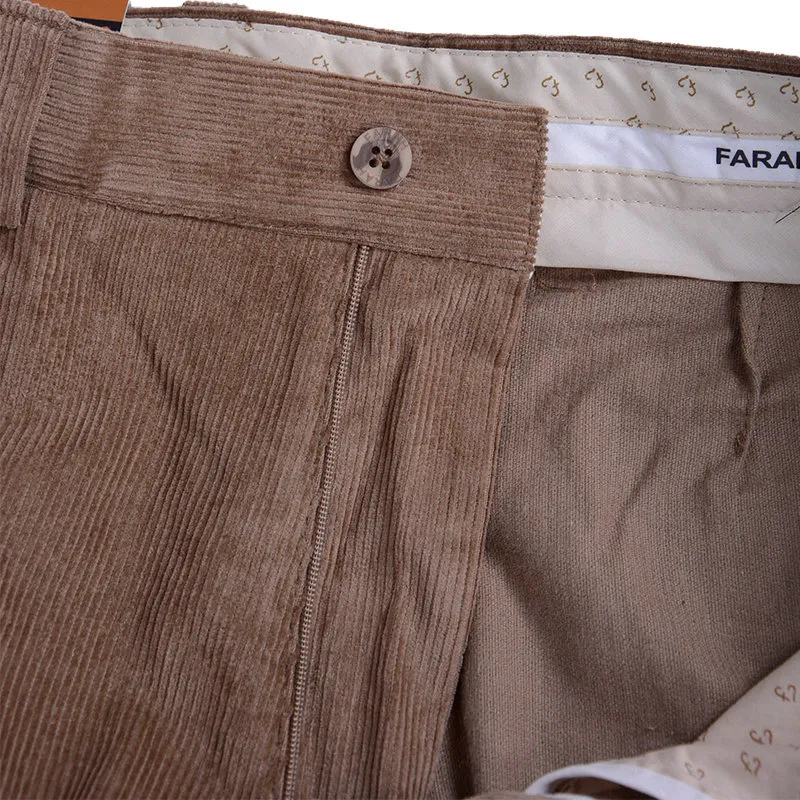 farah classic 687270gp mens corduroy trousers flat straight beech5