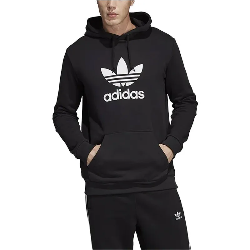 adidas trefoil mens hoodies jumpers casual logo top printed hooded5