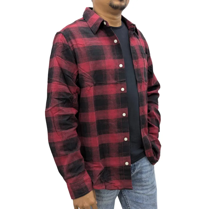 regatta mens lumberjack flannel check shirt red and black5