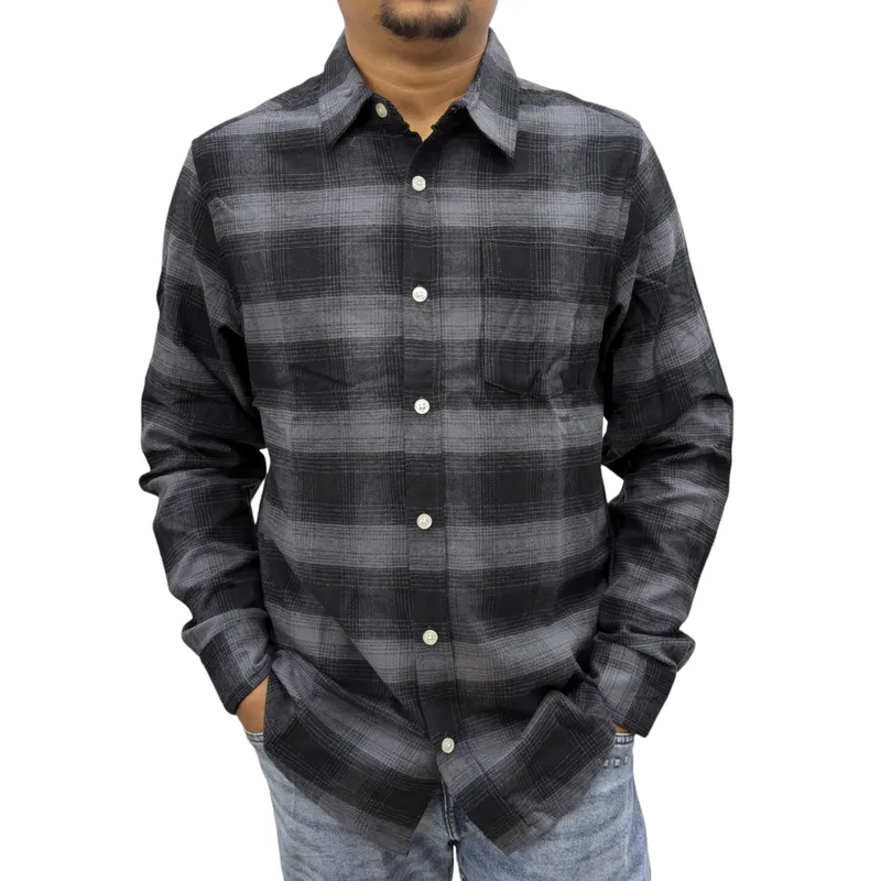 regatta mens lumberjack flannel check shirt grey and black5
