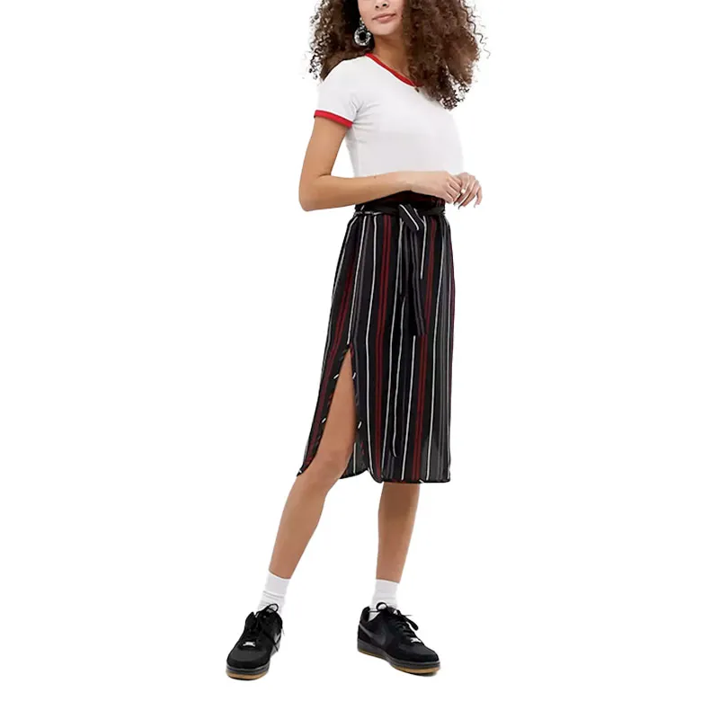brave soul vixen womens midi skirts striped mid rise black5