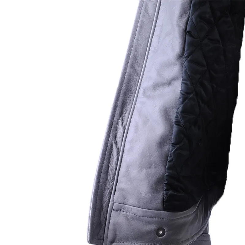 diesel mens biker jacket lambskin leather quilted winter coat5