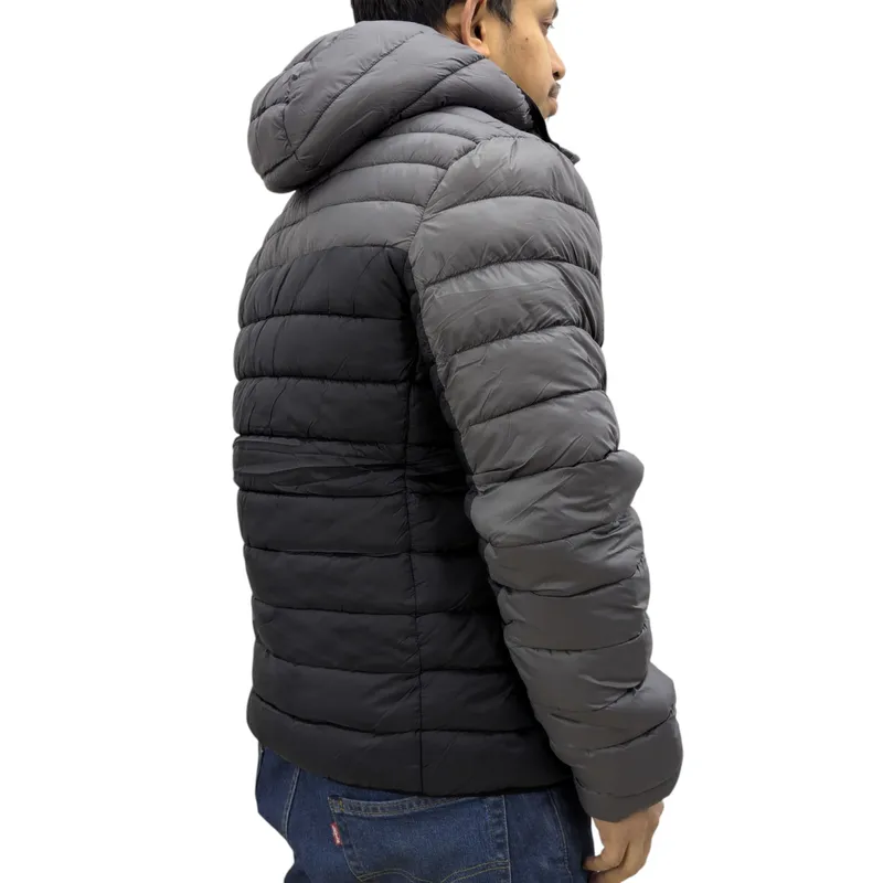crosshatch mens puffer jacket lightweight winter quilted padded full zip black5