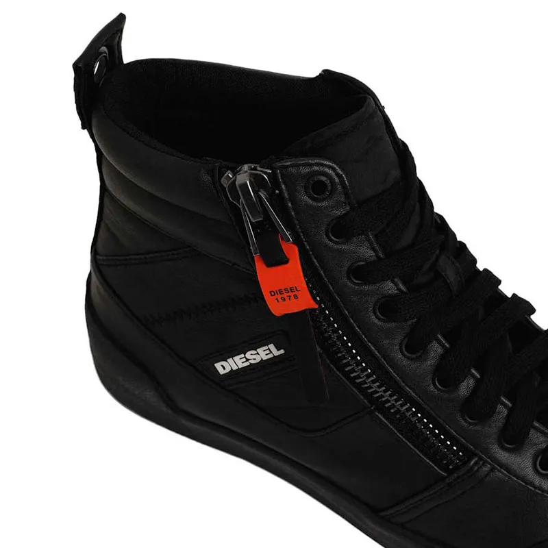 Diesel S-dvelows Mens Canvas Shoes High Top Side Zipper Black - Top Brand  Outlet UK