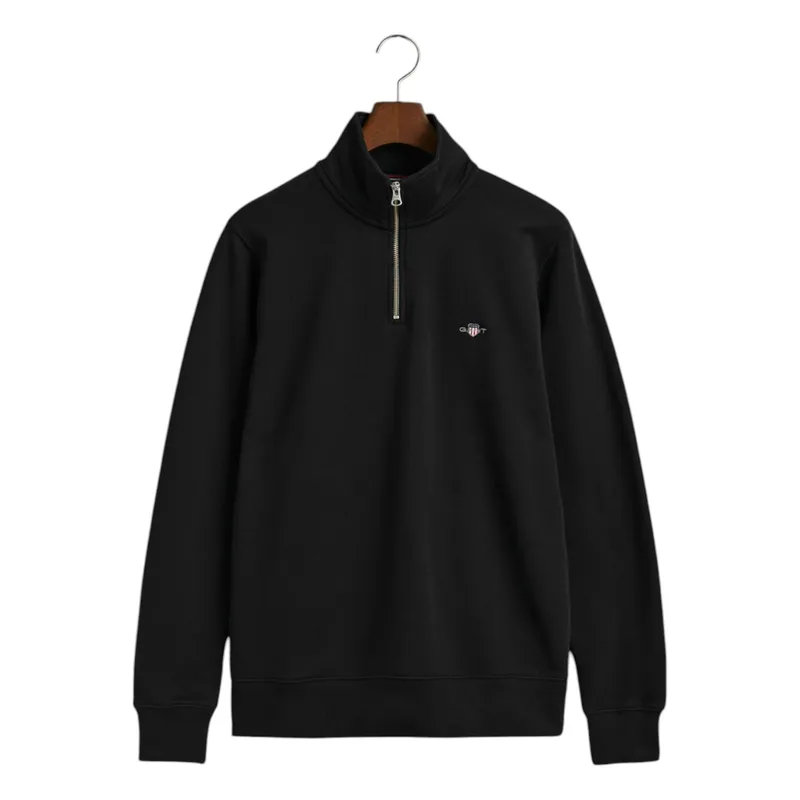 gant mens sweatshirt embroidered shield half zip pullover winter jumper black6