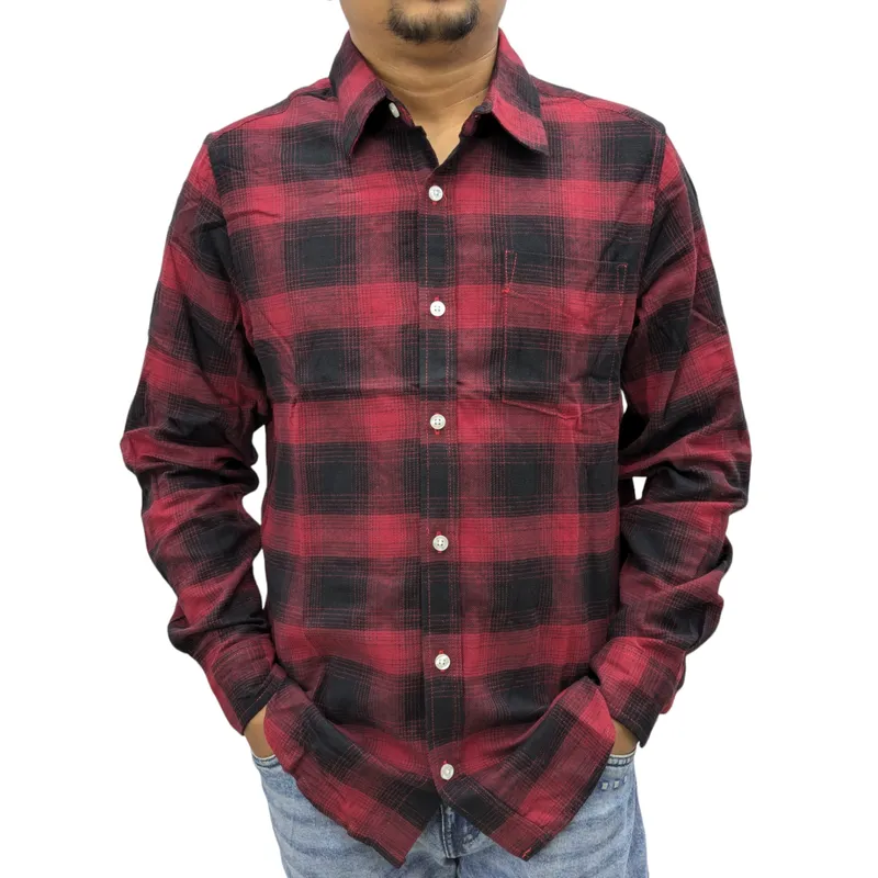 regatta mens lumberjack flannel check shirt red and black6