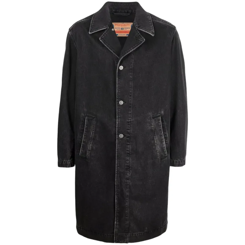 diesel d roku 09b88 mens denim trench coat relaxed fit6