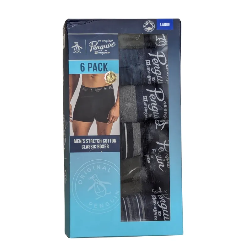 original penguin mens boxer trunks 6 pack cotton underwear6