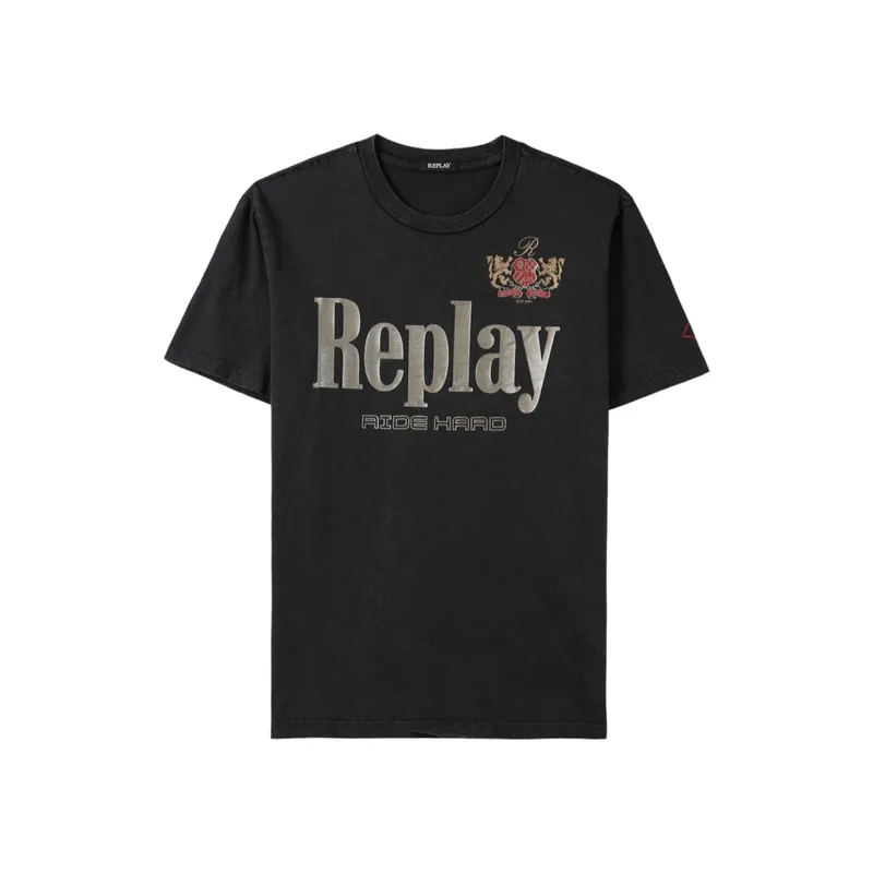 replay mens t shirts ride hard graphic regular fit black6