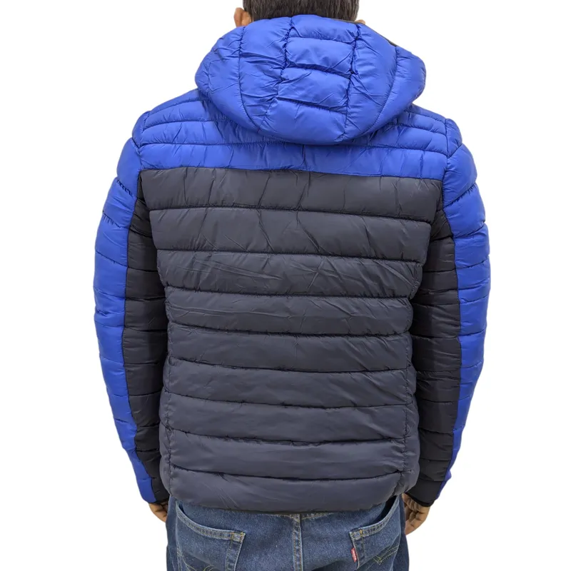 crosshatch mens puffer jacket lightweight winter quilted padded full zip blue6