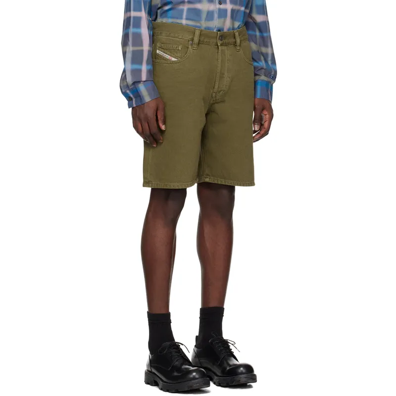diesel regular-short mens denim shorts casual summer beachwear olive7