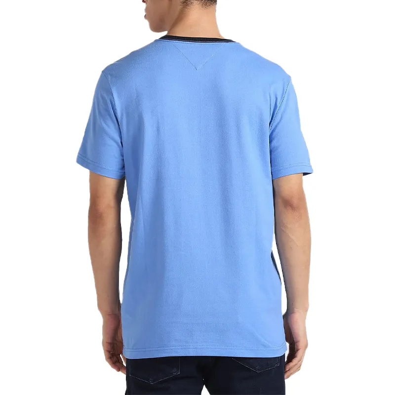 tommy hilfiger mens t shirt crew neck signature stripe tino tee sky blue7