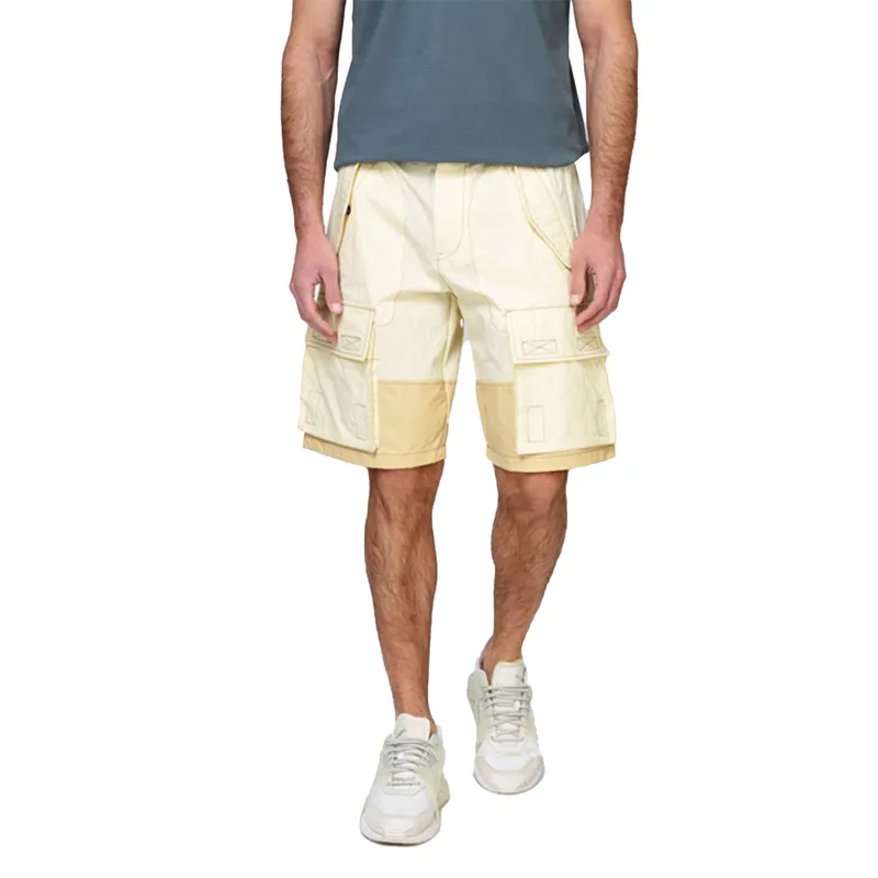 diesel p-glary-short mens cargo shorts panelled summer multi pocket cream7