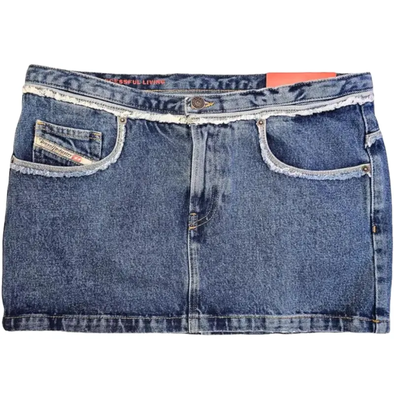diesel de-ron womens denim bodycon mini skirts7