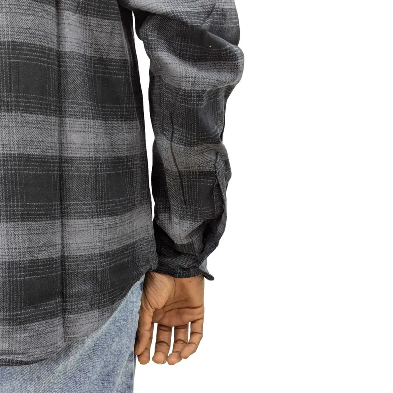regatta mens lumberjack flannel check shirt grey and black7