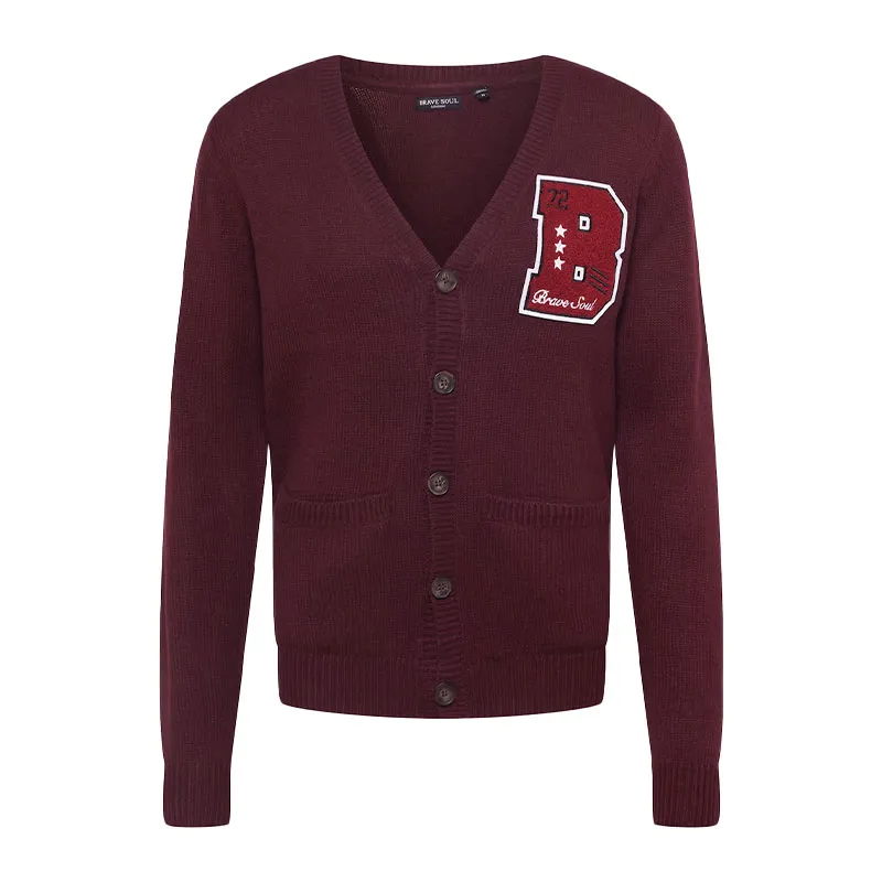 brave soul septimus mens cardigan long sleeve open front knitwear maroon7