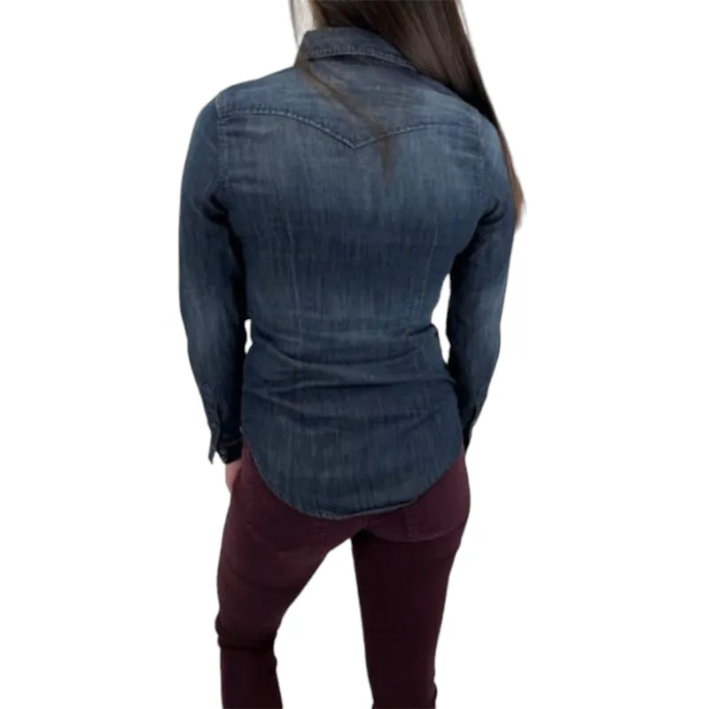 diesel de pratt womens denim jeans casual shirt blue7
