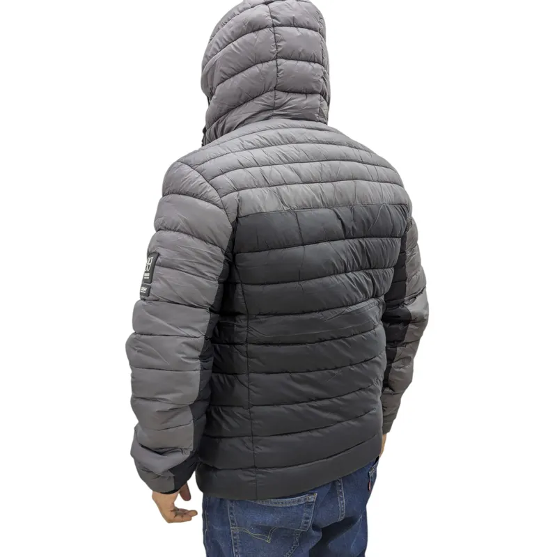 crosshatch mens puffer jacket lightweight winter quilted padded full zip black7