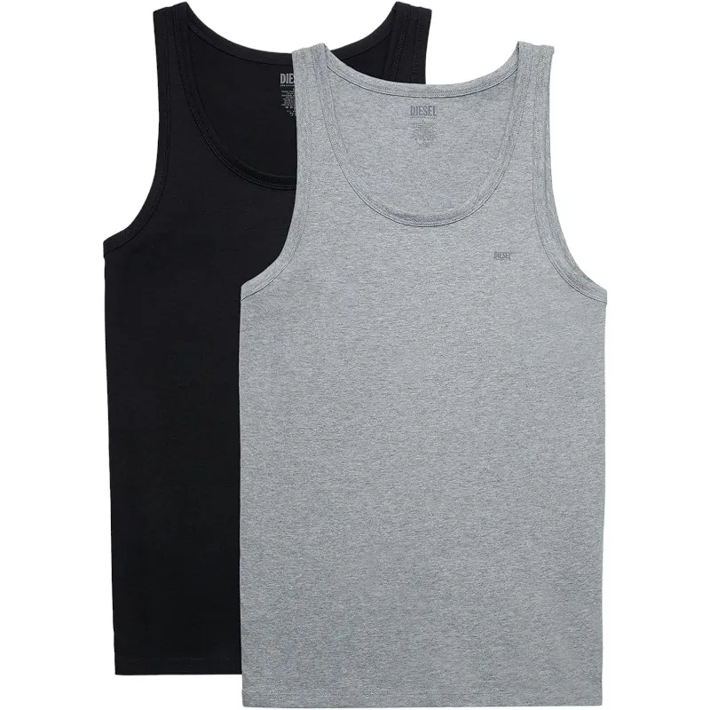 diesel umtk e4084 mens tank tops 2x pack black grey7