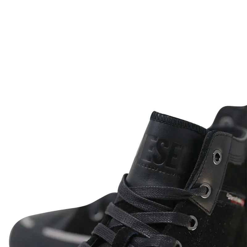 diesel s-principia t8013 mens canvas shoes sued leather high top black8