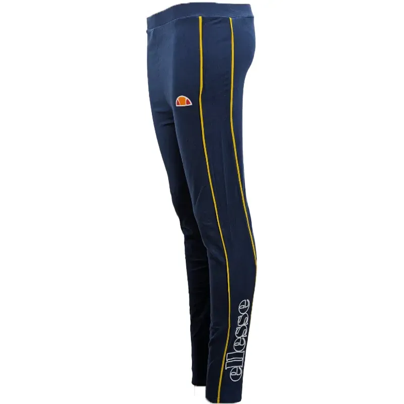 Ellesse Womens Leggings Ladies Gym Sportswear Navy Yellow Stripe Top Brand Outlet UK