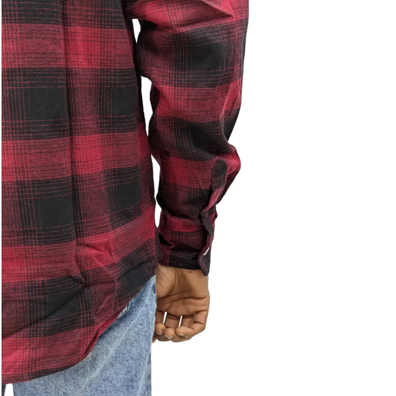 regatta mens lumberjack flannel check shirt red and black8