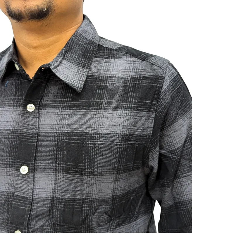 regatta mens lumberjack flannel check shirt grey and black8