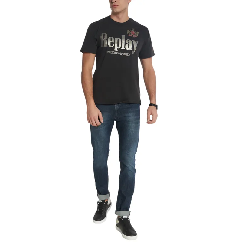 replay mens t shirts ride hard graphic regular fit black8