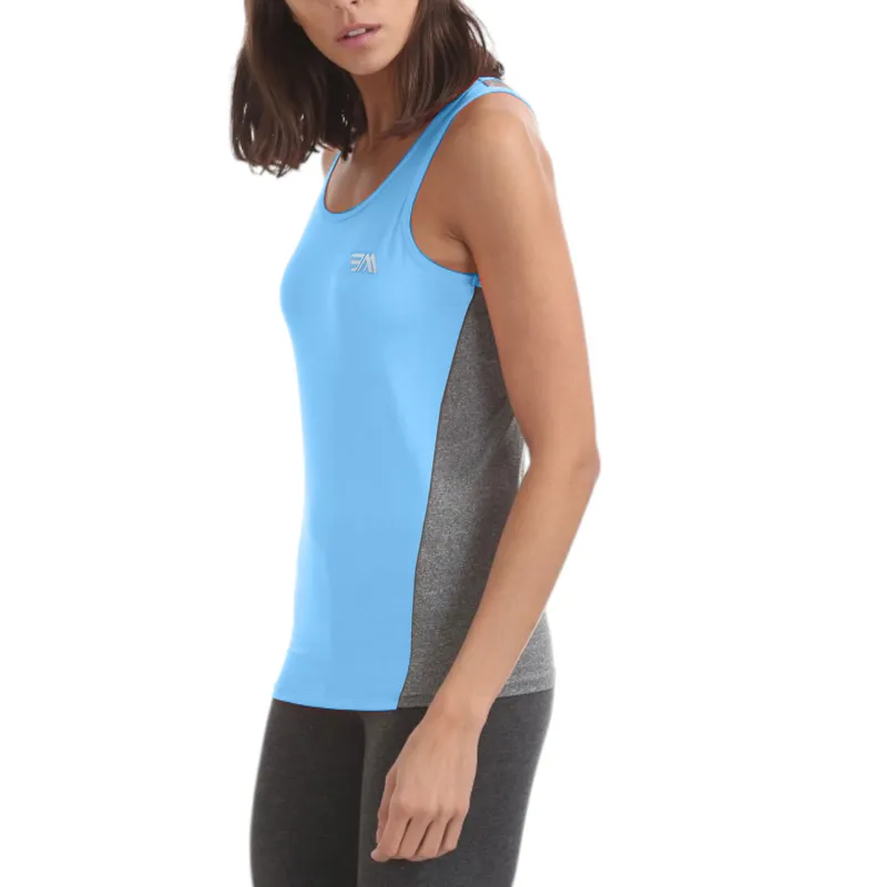 womens performance racer back tank tops active vests blue1