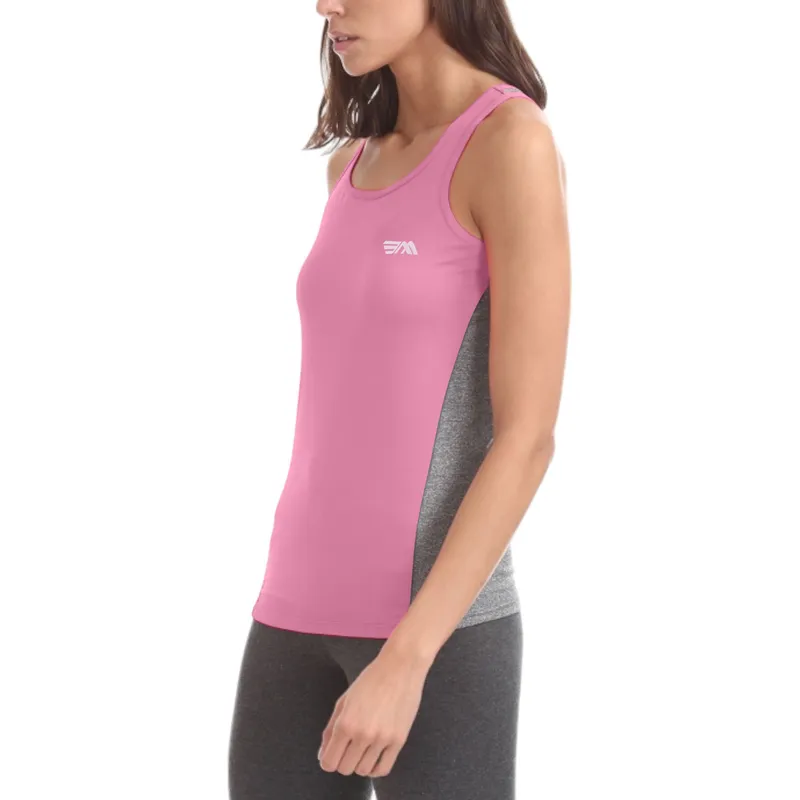 womens performance racer back tank tops active vests pink1