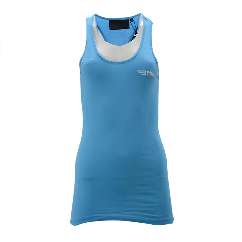women's racer back soft stretch fitted tank top baby blue0