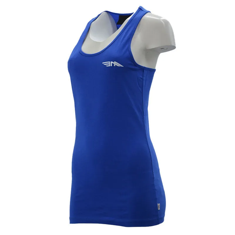 women's racer back soft stretch fitted tank top royal blue1